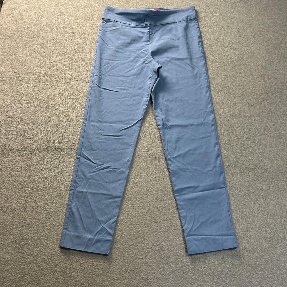 Krazy Larry Pull On Stretch Pants Womens Size 8 Light Blue Straight Leg Ankle